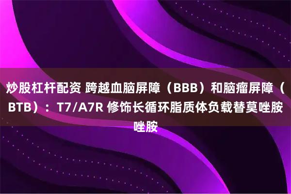 炒股杠杆配资 跨越血脑屏障（BBB）和脑瘤屏障（BTB）：T7/A7R 修饰长循环脂质体负载替莫唑胺