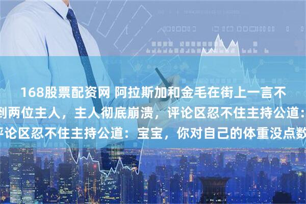 168股票配资网 阿拉斯加和金毛在街上一言不合就干架，压力瞬间给到两位主人，主人彻底崩溃，评论区忍不住主持公道：宝宝，你对自己的体重没点数吗？